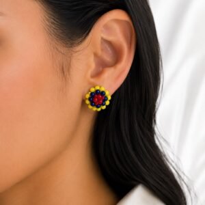 Aretes tejidos en plata Colombia